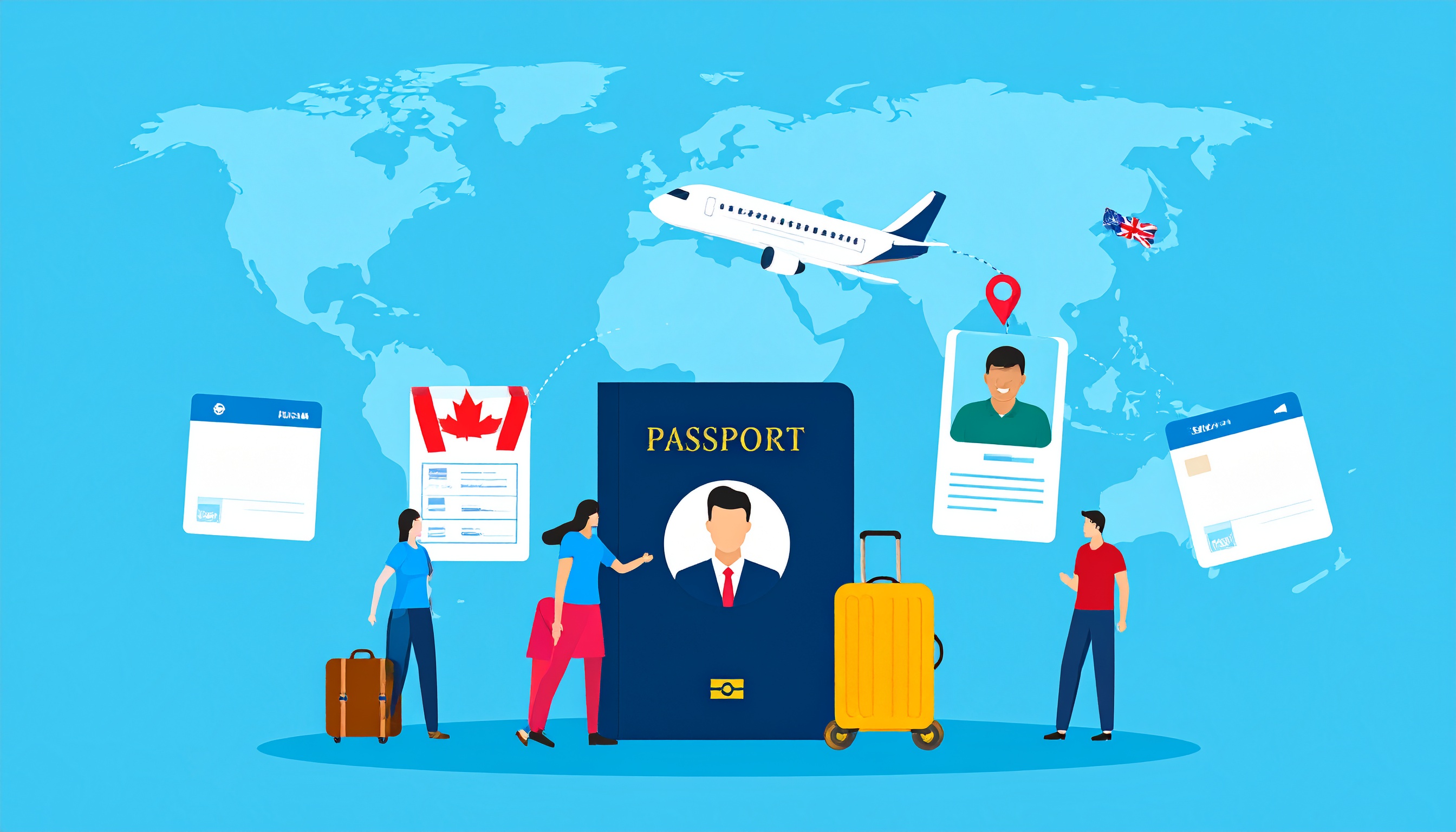 Passport photos for different countries